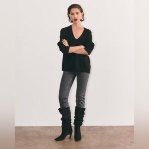 Everlane The Original Cheeky Jean in Washed Charcoal Black Size 24 Crop NWT